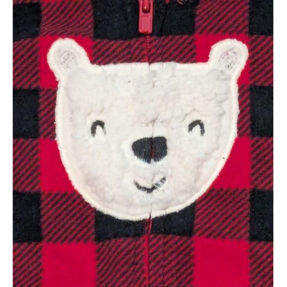 Red Plaid Bear One Piece Size Newborn - Picture 2 of 4